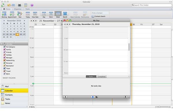 Outlook for Mac 2011 Calendar Daily View