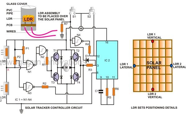 Building Solar Tracker, Circuit Diagram, Image