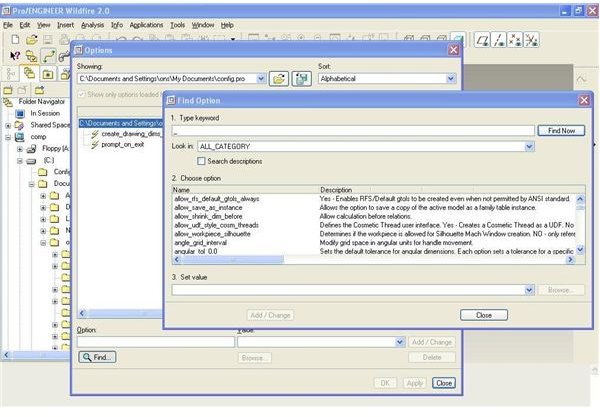 ProE Tutorial on Config Options: Config.pro and Config.win