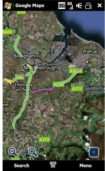 Freeware Google Maps Windows Mobile App - GPS