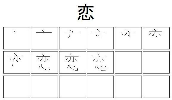 Kanji chart for Koi