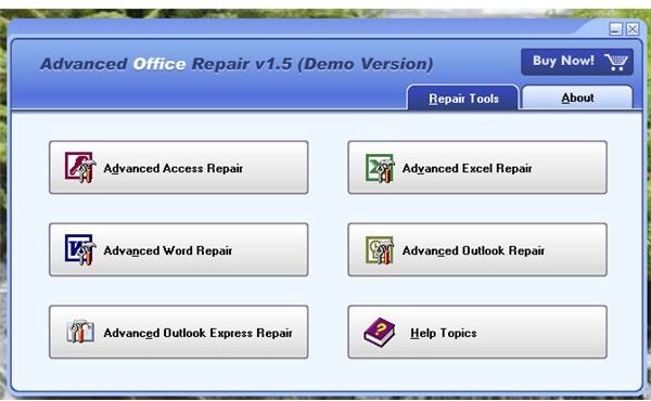 Advanced Office Repair&rsquo;s User Interface in Vista