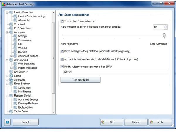 Figure 5 - AVG Internet Security - Anti-Spam