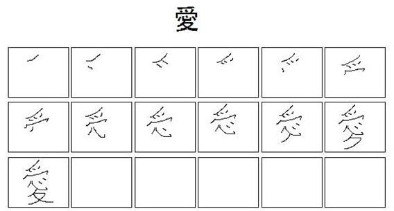 Kanji chart for ai