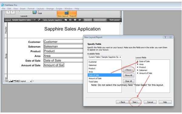 Step 3 - Choose fields