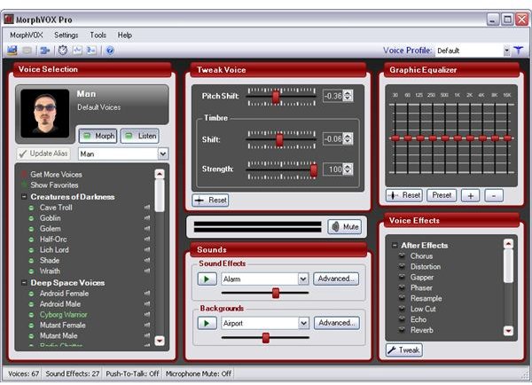 Screenshot of MorphVOX Pro&rsquo;s Studio version.