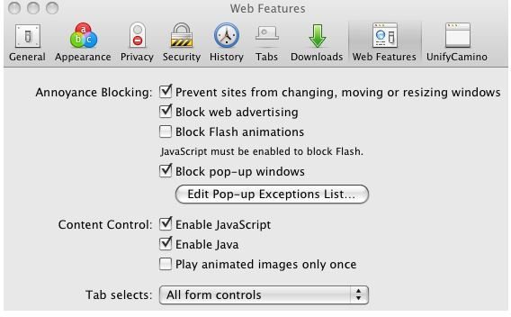 mozilla firefox for mac settings