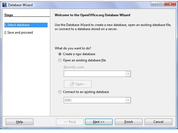 Figure 1 - Database Wizard