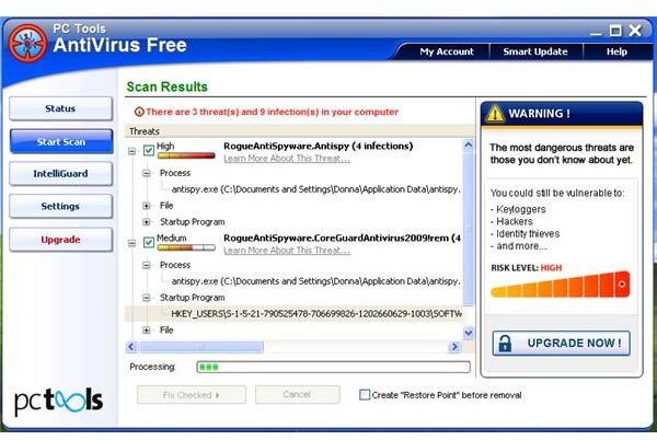 Free antivirus and trojan removers: PC Tools AV