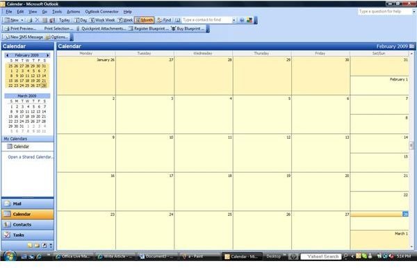 open outlook calendar