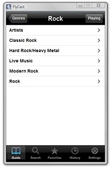 FlyCast Genres Rock