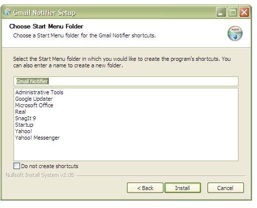 Choose the Start Menu Folder