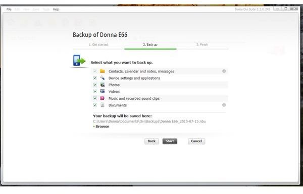Backing Up Using Nokia Ovi Suite