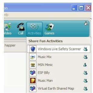 Activities in Windows Live Messenger