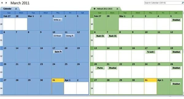 Jewish Calendar in Outlook