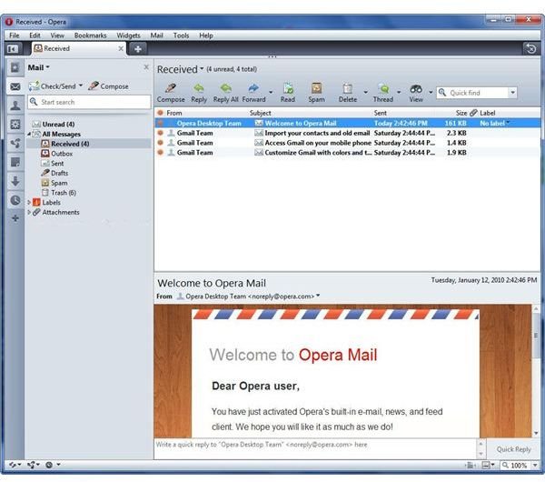 opera mail win7