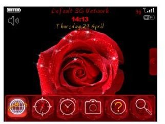 Rose Sparkle Animated Theme&ndash; blackberry tour themes-pic