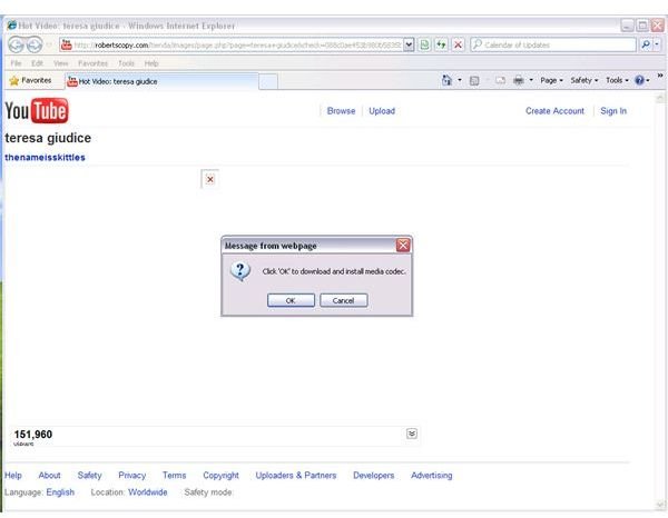Malicious Codec in Phishing YouTube Page