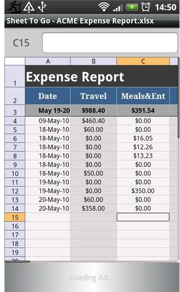 Documents to Go Excel file