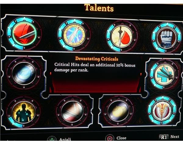A look at the talent screen for Lucas.