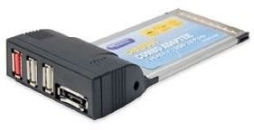 Best Connectivity SD-PCM50026 PCMCIA Cardbus Adapter 3-Port USB & 1-Port eSATA Ports