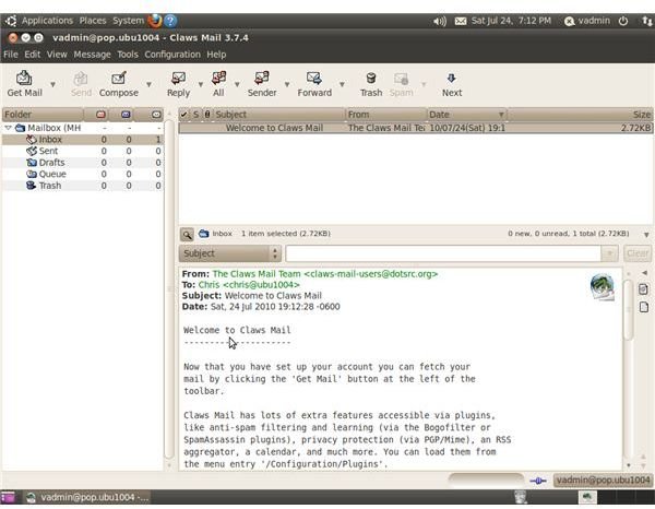 Claws Mail on Ubuntu 10.04