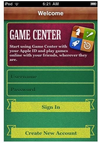 Game Center Log In