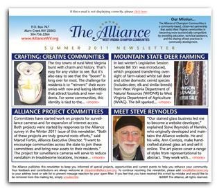 Email newsletter for the Alliance of WV Champion Communities