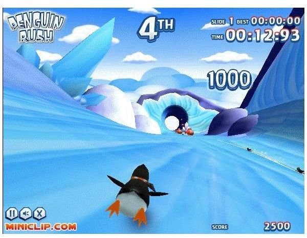 Penguin Rush Flash Game - Christmas Fun