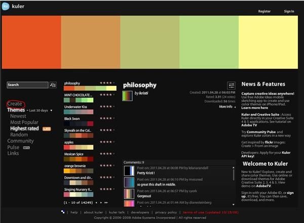 Kuler Front Interface