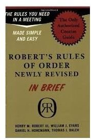 Roberts Rules of Orders Courtesy Amazon