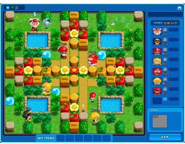 PopTag! has plenty of multiplayer maps, such as this luscious garden setting.