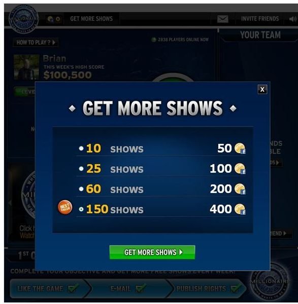 Buy More Shows in Who Wants To be A Millionaire