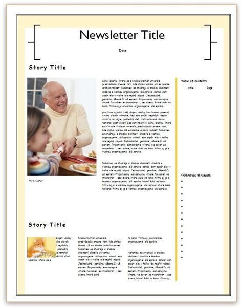 Single Page Newsletter