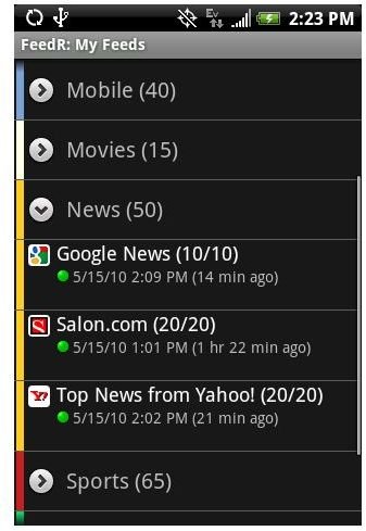 FeedR News Reader Android App