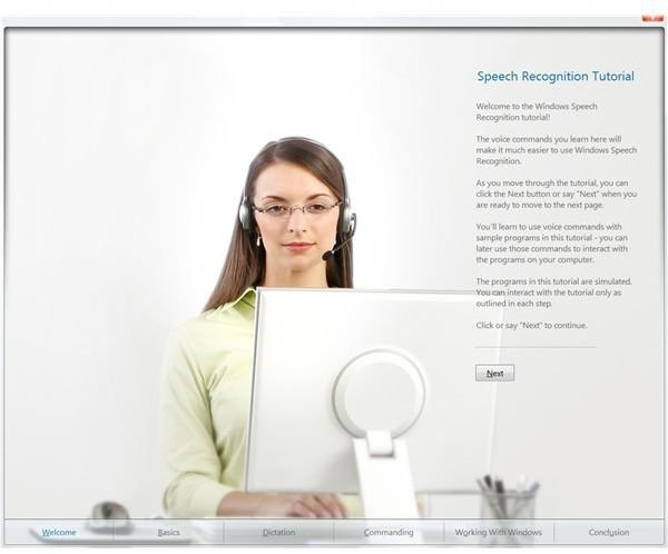 Windows has built in tutorials to help you use voice recognition.