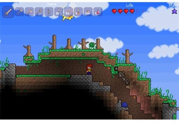 Terraria is more action-adventure-esque than Minecraft.