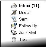 A basic e-mail toolbar.