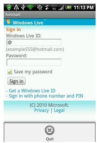 Hot Email is a Hotmail client for Android