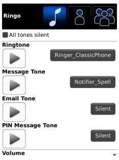 Ringo Custom Ringtones Text Tones LEDs and Call Blocker BlackBerry App