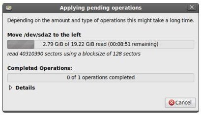 Applying Changes; Credit www.Gparted.com