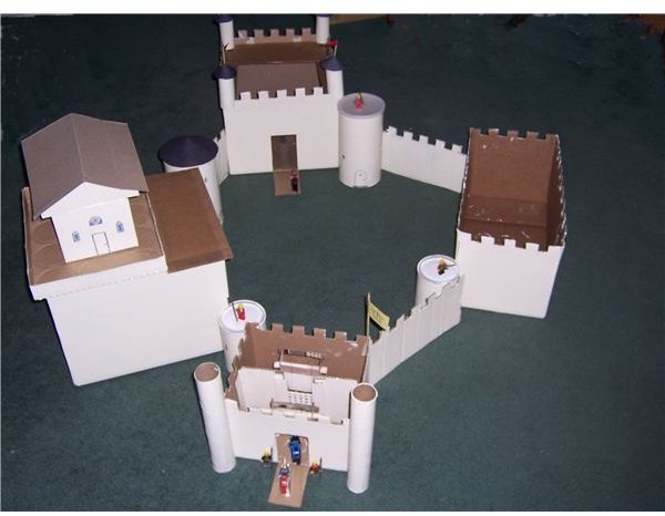 A advanced cardboard castle