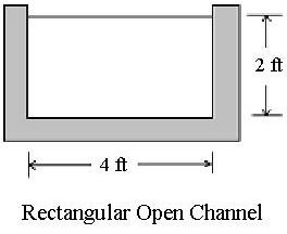 Uniform Open Channel Water Flow Rate Calculation with the Manning Equation