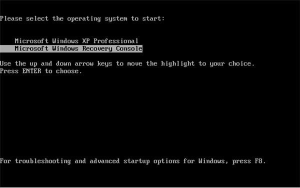 Recovery Console in XP System