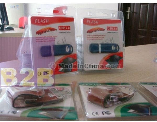 non brand USB flash drives with stickers to show GB size