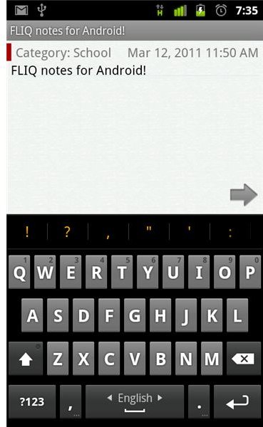 Fliq Notes for Android Note Editor