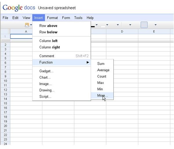 Google Docs - Spreadsheet
