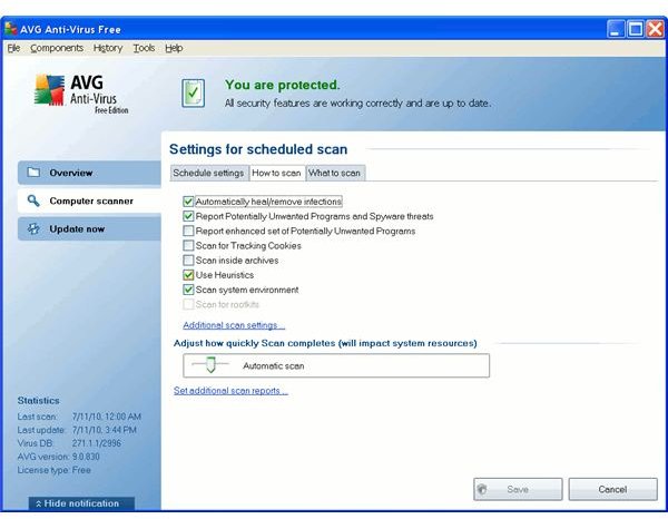 AVG Free - Changing Scheduled Scan Settings