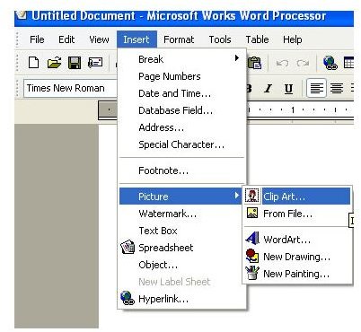 Learn How to Insert Clipart and Pictures into Microsoft Works Documents
