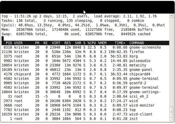 Display Processes Consuming Most Memory Linux - Showing the Memory Used by a Process